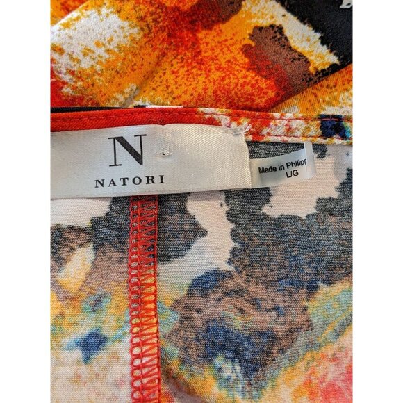 Natori Womens Empire Maxi Dress Size L Animal Print Red Sleeveless Bold Artsy - Picture 7 of 7